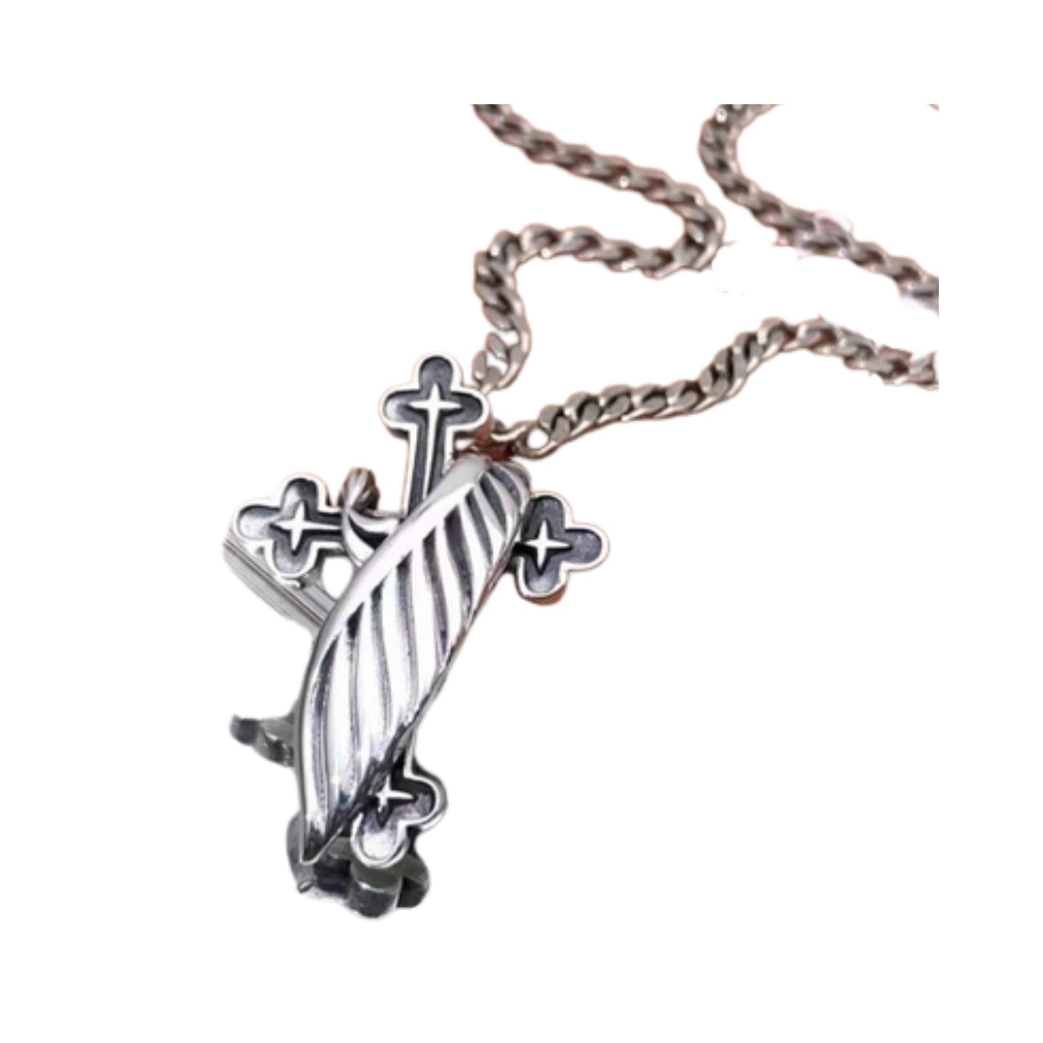    Handcrafted 925 Sterling Silver Men's Cross Pendant