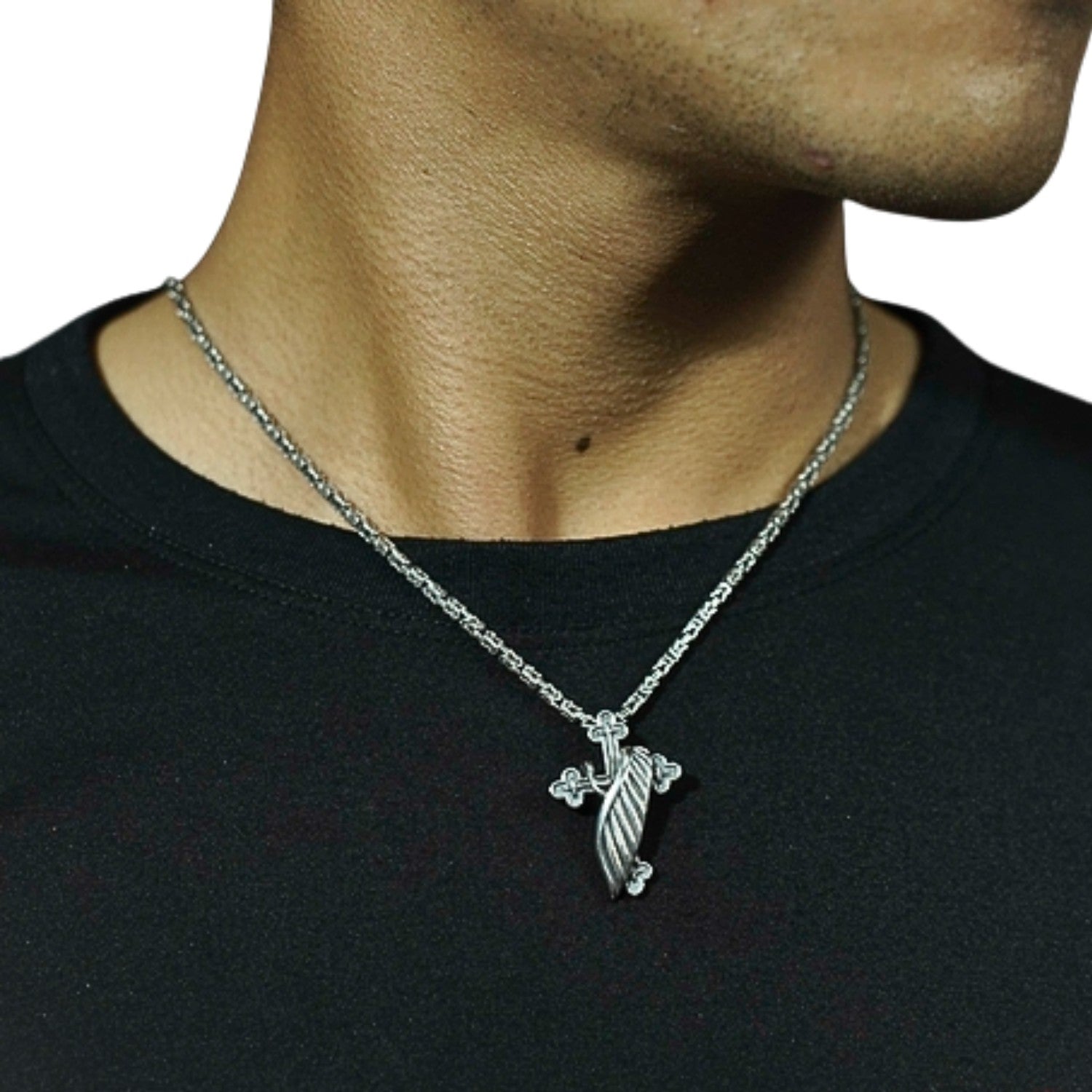    Handcrafted 925 Sterling Silver Men's Cross Pendant