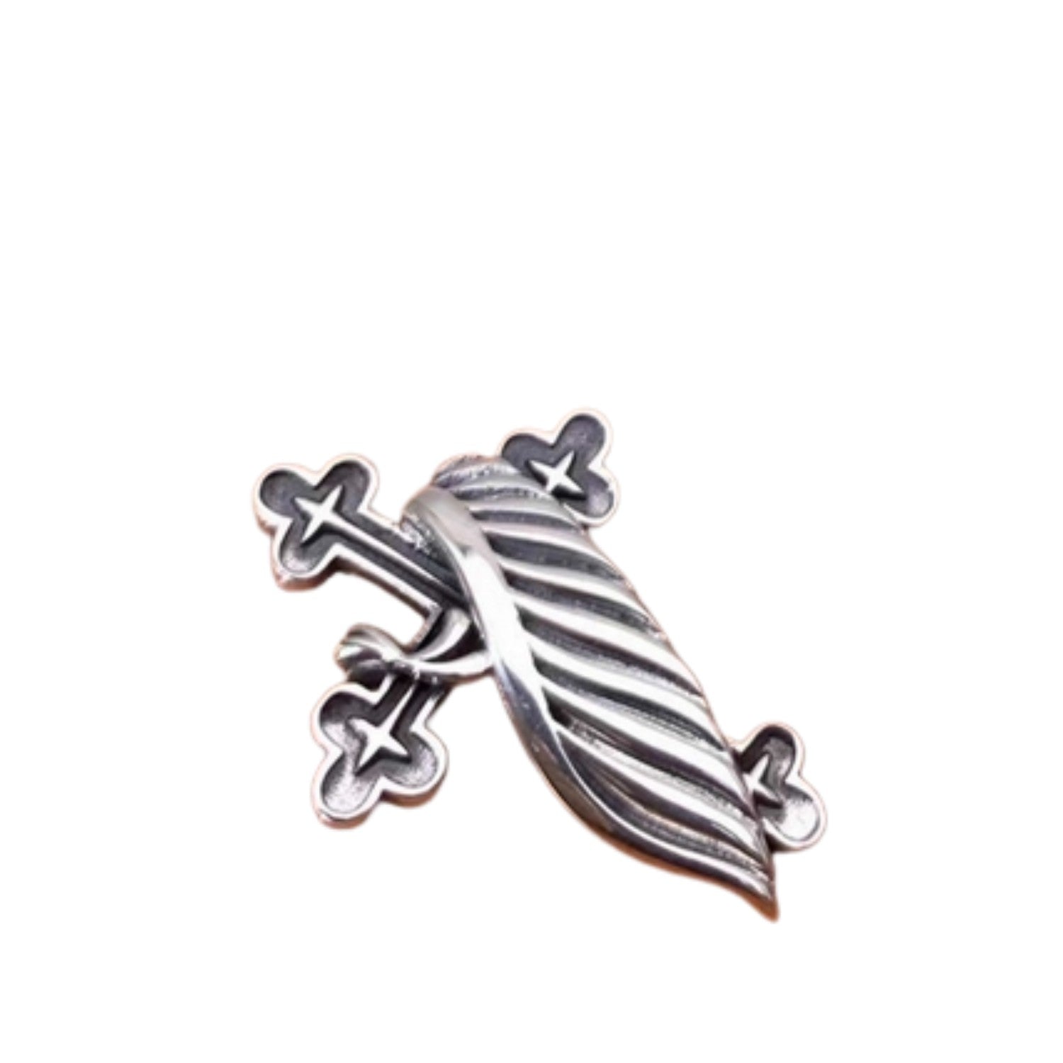    Handcrafted 925 Sterling Silver Men's Cross Pendant