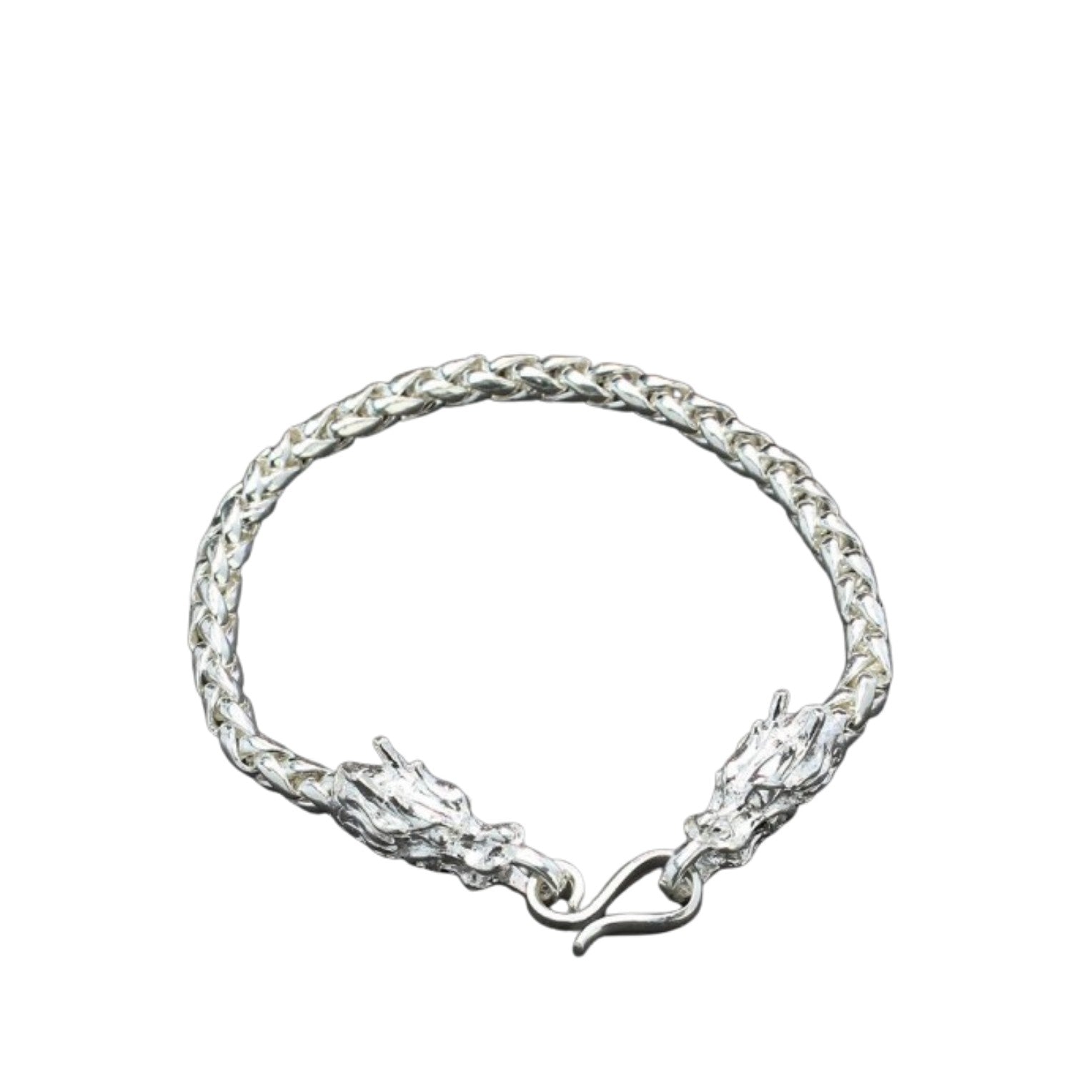 Handcrafted 925 Sterling Silver Men's Dragon Head Bracelet
