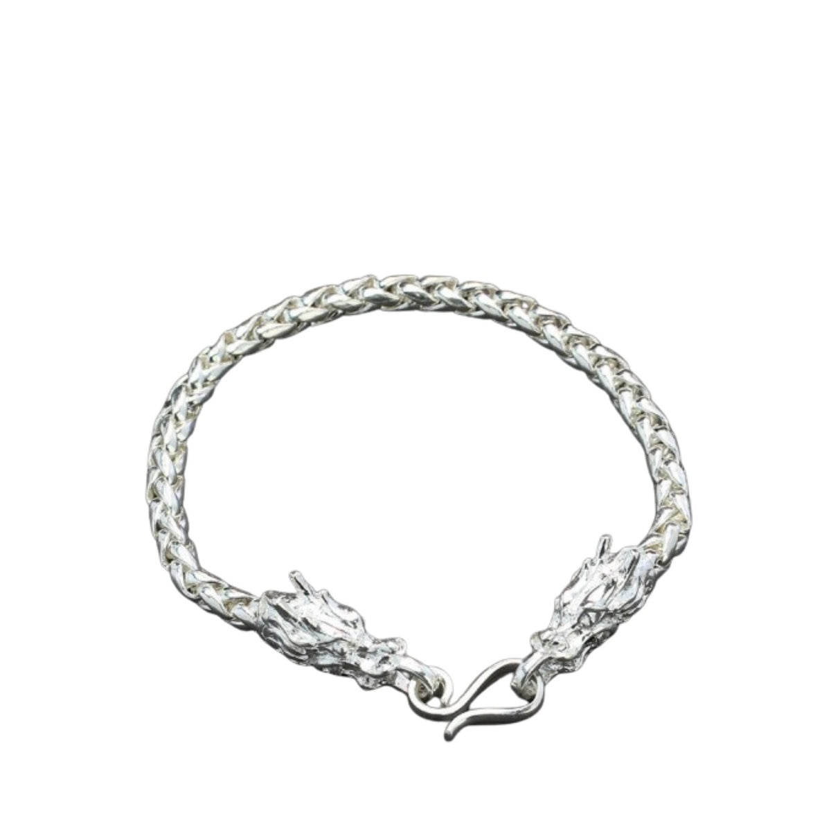 Handcrafted 925 Sterling Silver Men's Dragon Head Bracelet