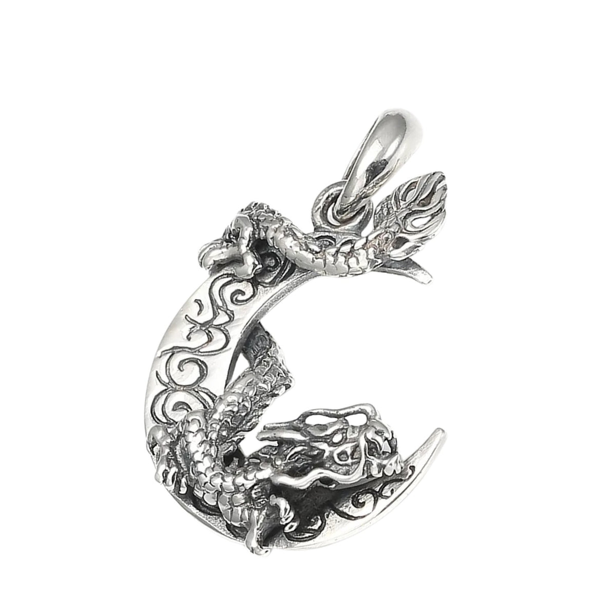 Handcrafted 925 Sterling Silver Men's Dragon Pendant