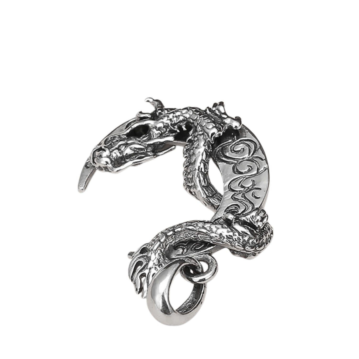 Handcrafted 925 Sterling Silver Men's Dragon Pendant