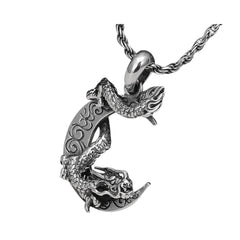 Handcrafted 925 Sterling Silver Men's Dragon Pendant