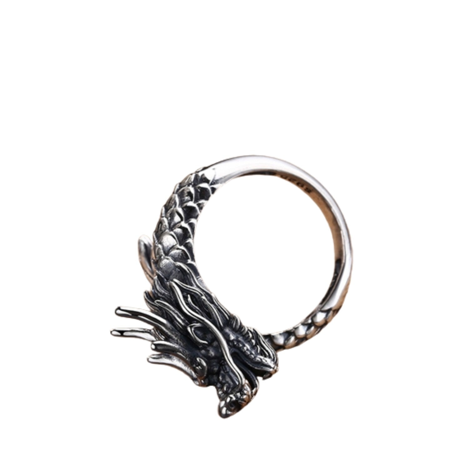 Handcrafted 925 Sterling Silver Men's Dragon Ring