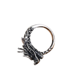 Handcrafted 925 Sterling Silver Men's Dragon Ring