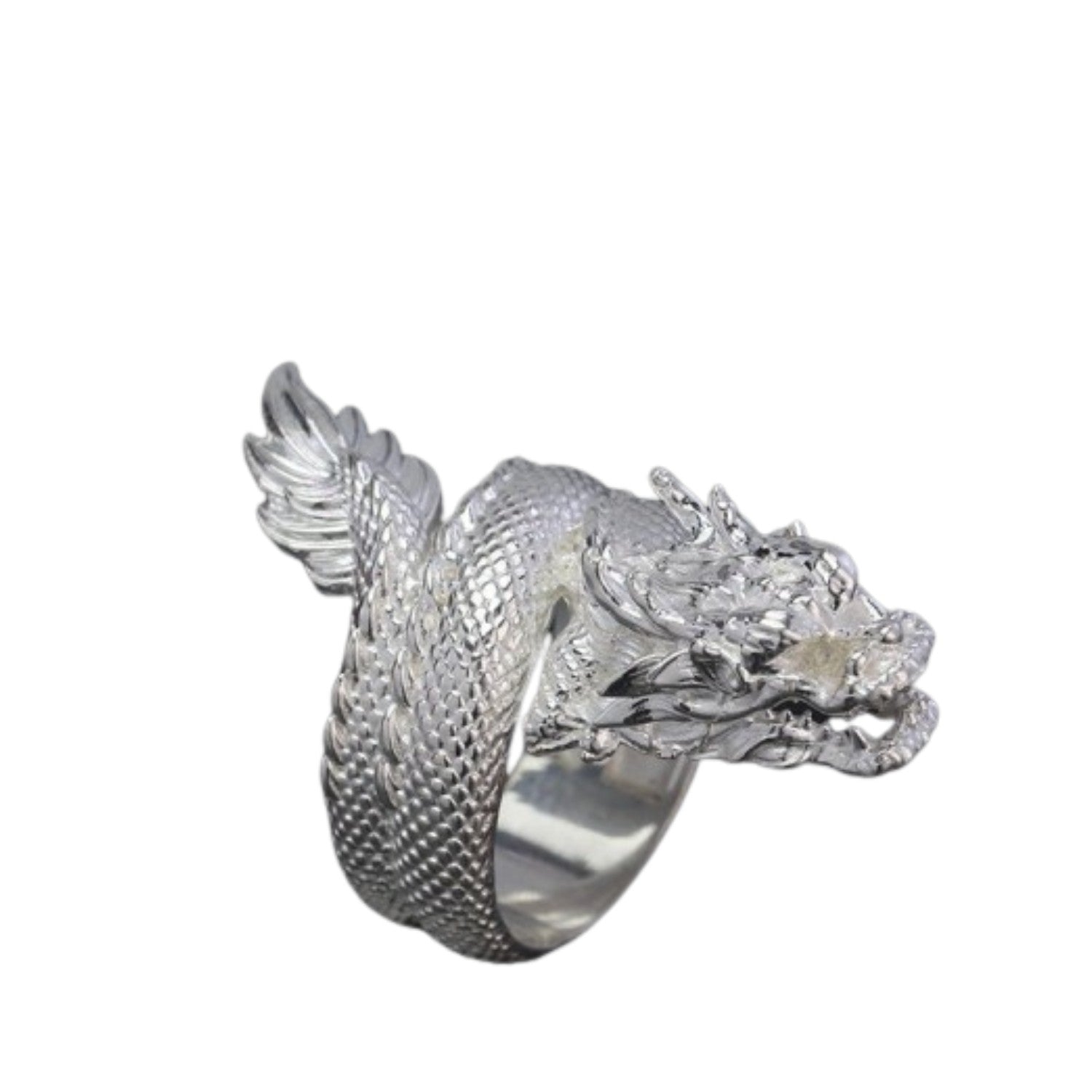 Handcrafted 925 Sterling Silver Men's Dragon Ring