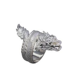 Handcrafted 925 Sterling Silver Men's Dragon Ring
