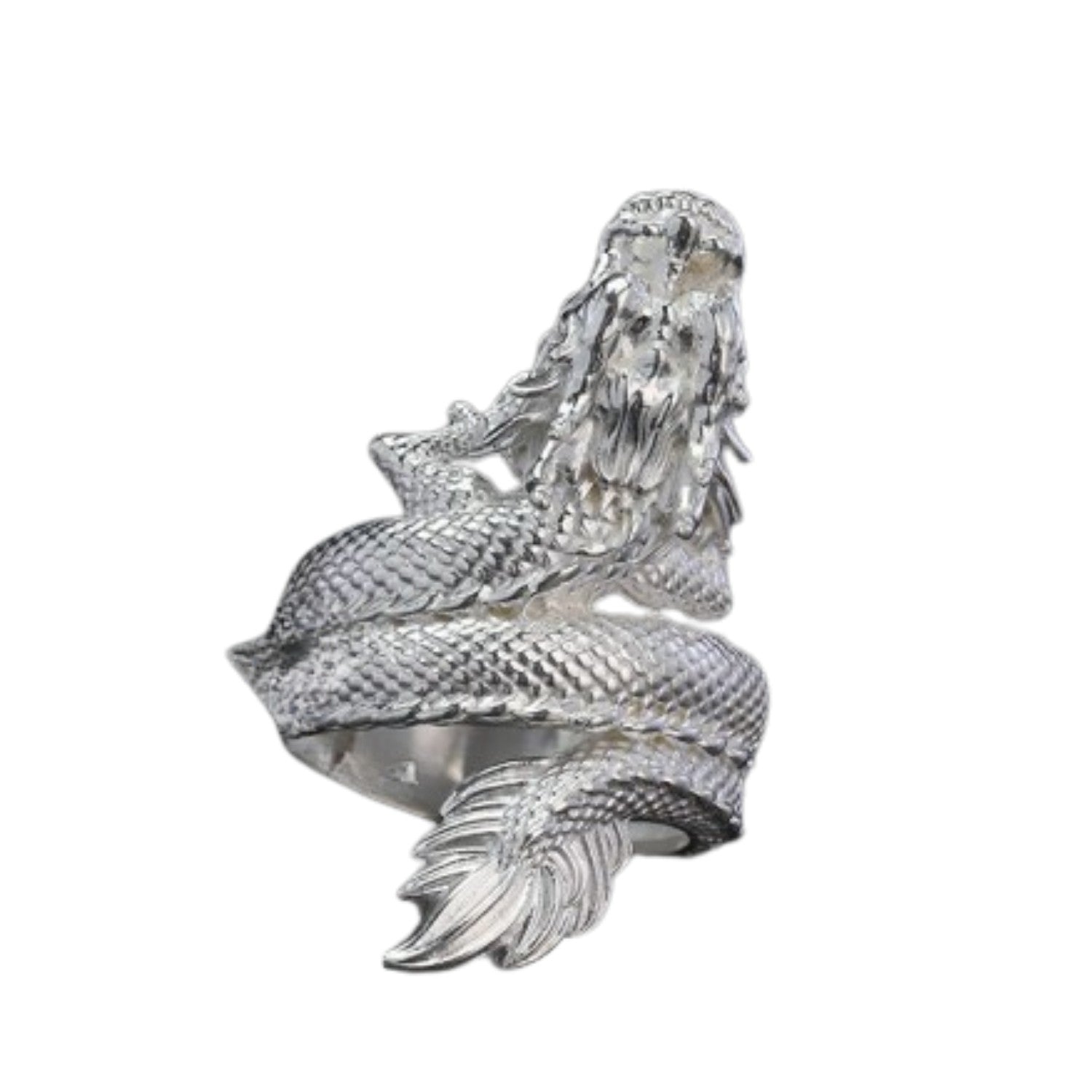 Handcrafted 925 Sterling Silver Men's Dragon Ring