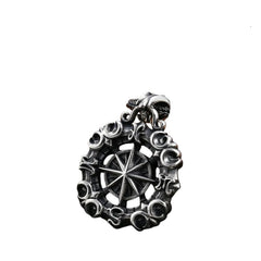 Handcrafted 925 Sterling Silver Men's Eight-Pointed Star Pendant