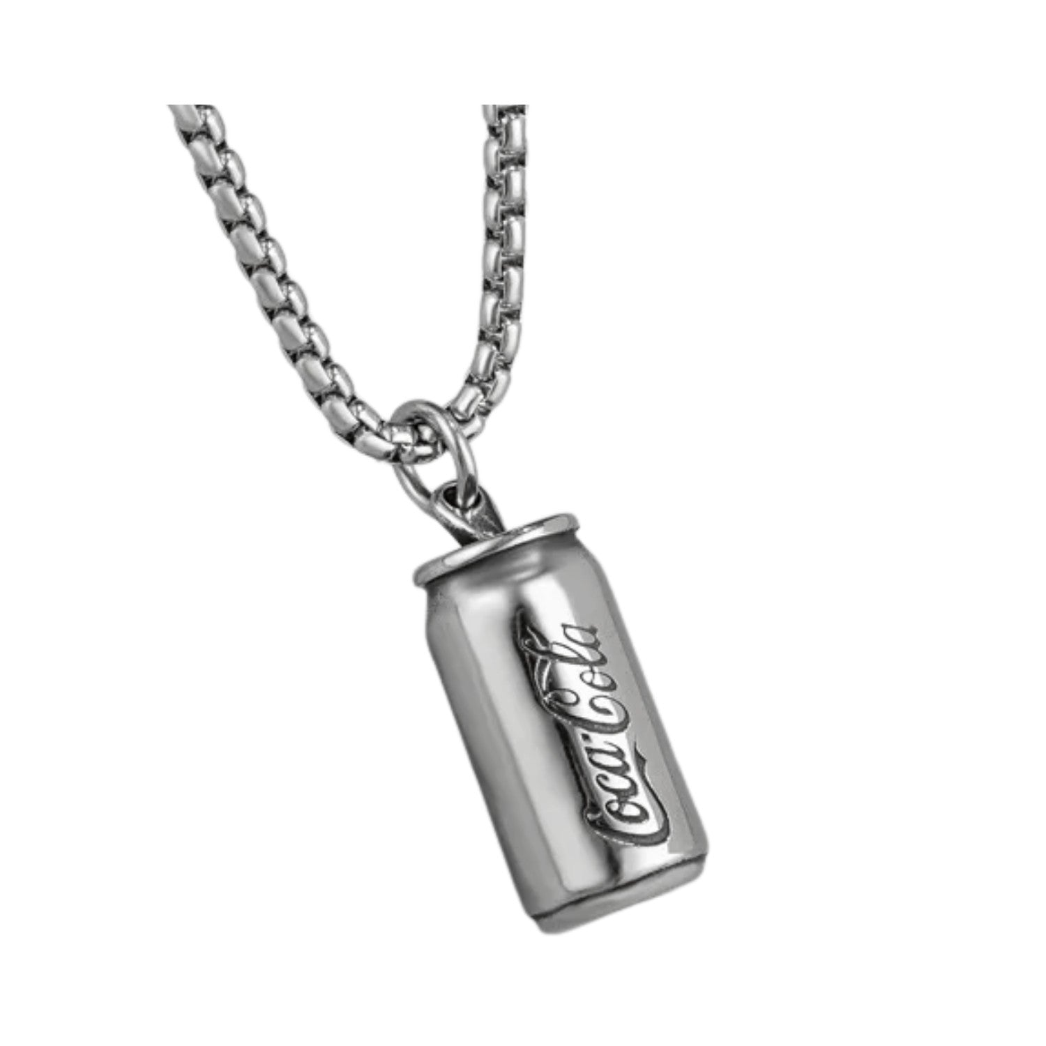 Handcrafted 925 Sterling Silver Men's Pendant In The Shape Of A Coca-Cola Can
