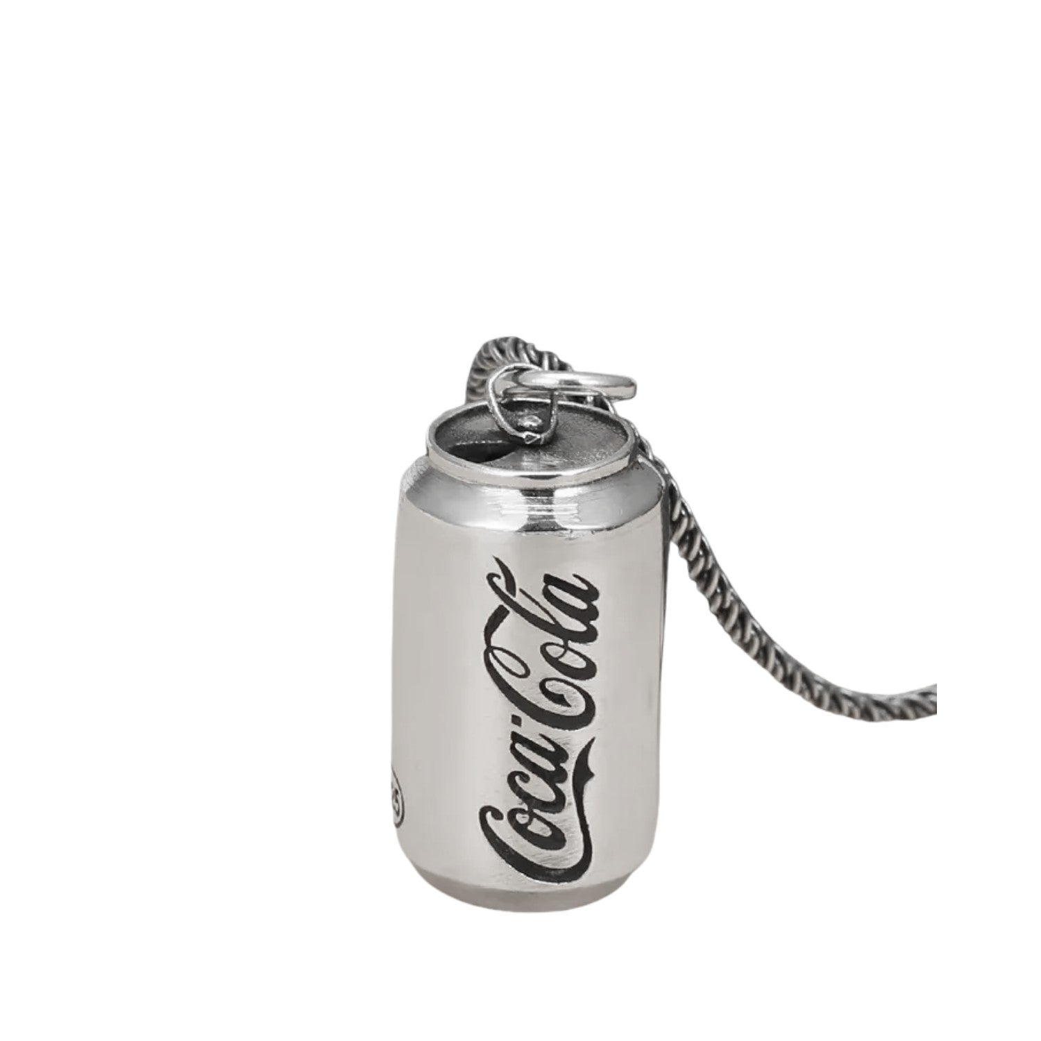Handcrafted 925 Sterling Silver Men's Pendant In The Shape Of A Coca-Cola Can