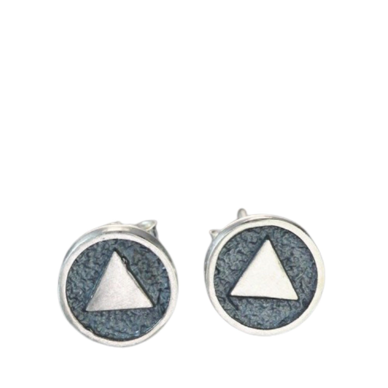 Handcrafted 925 Sterling Silver Men's Round Earrings