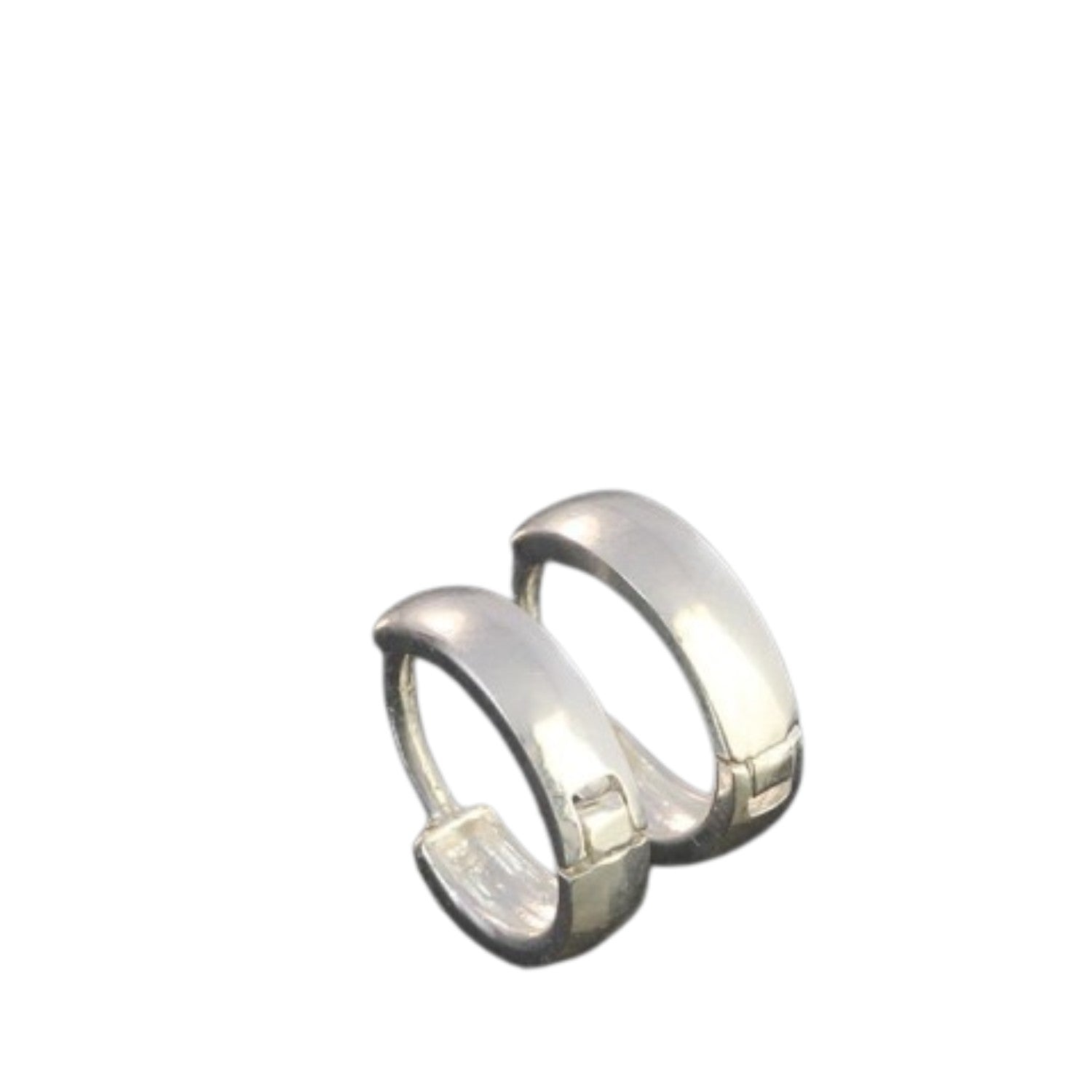 Handcrafted 925 Sterling Silver Men's Round Earrings