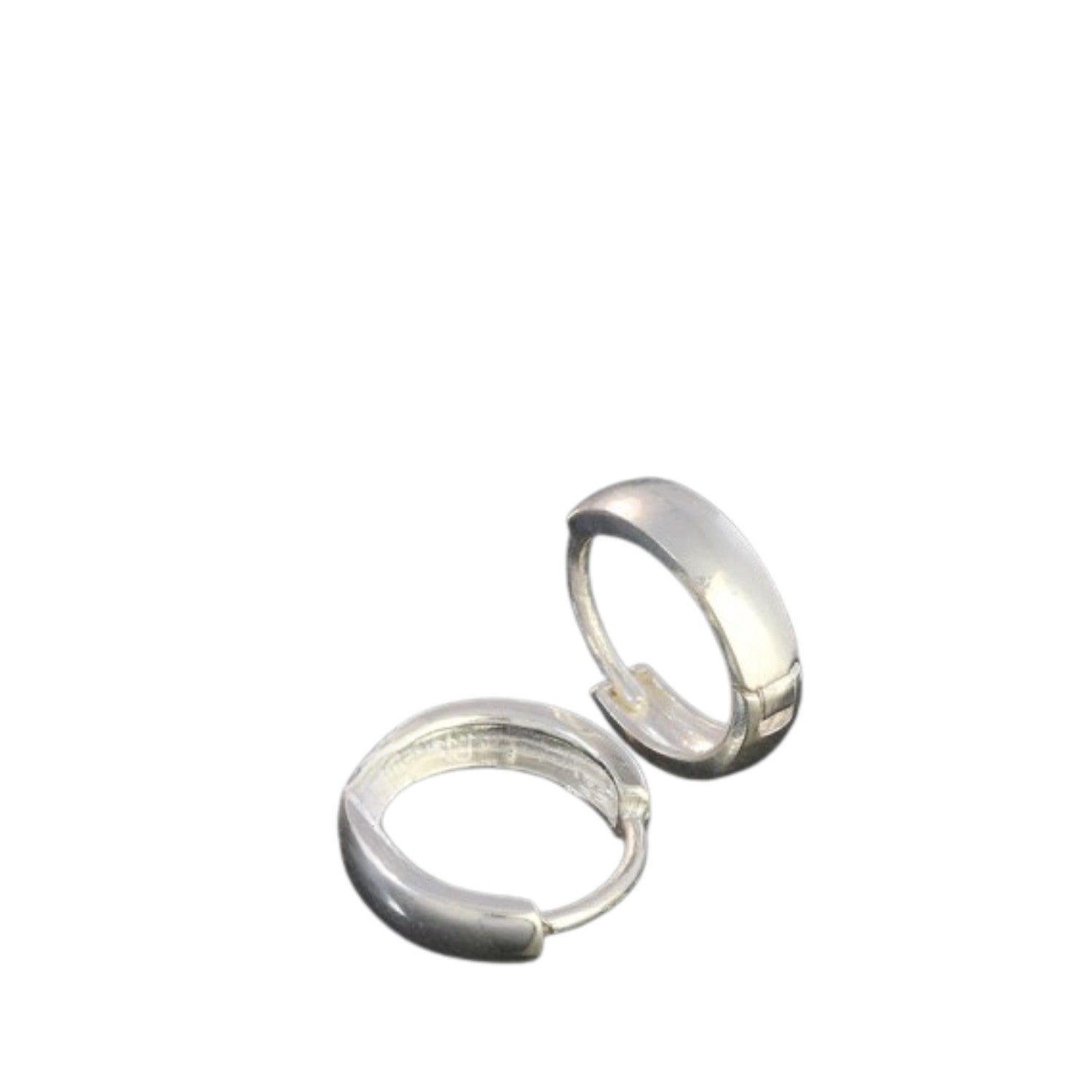 Handcrafted 925 Sterling Silver Men's Round Earrings
