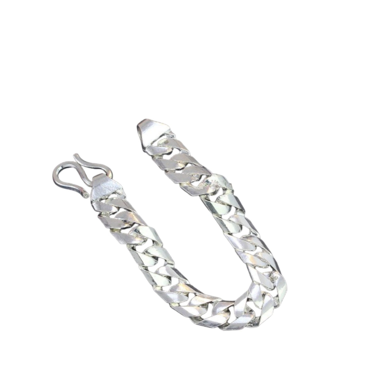 Handcrafted 925 Sterling Silver Men's Wide Bracelet