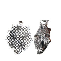 Handcrafted 925 Sterling Silver Men's Wolf Pendant