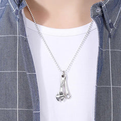 Handcrafted 925 Sterling Silver Men's Wrench-Shaped Pendant