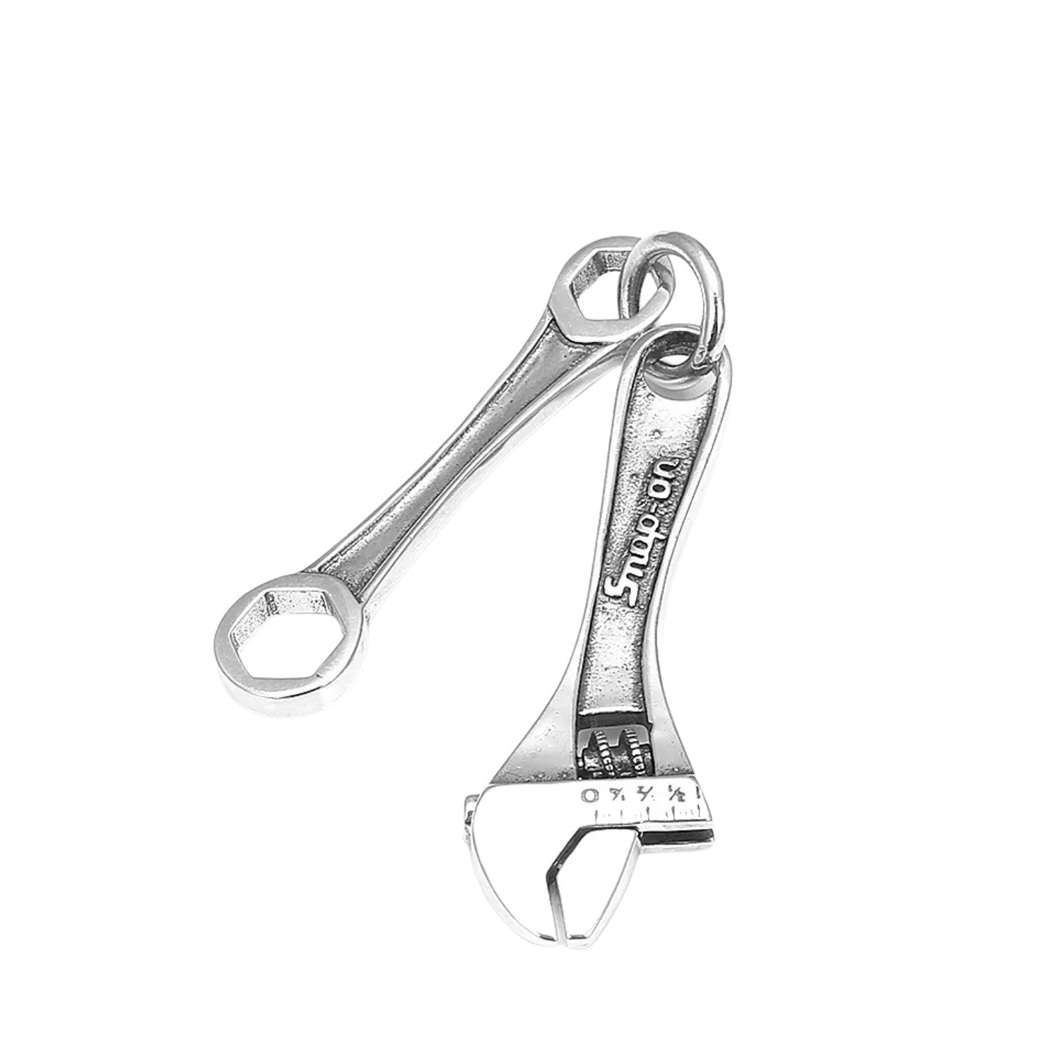 Handcrafted 925 Sterling Silver Men's Wrench-Shaped Pendant