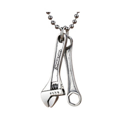 Handcrafted 925 Sterling Silver Men's Wrench-Shaped Pendant