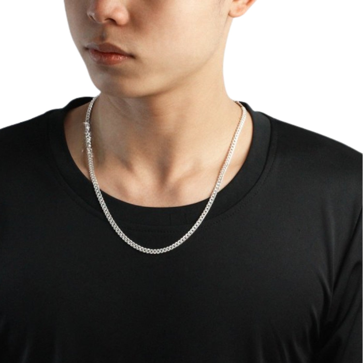 Handcrafted 925 Sterling Silver  Men's Chain Link Necklace