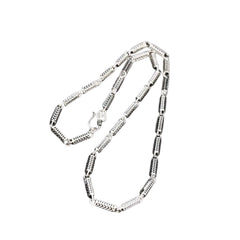 Handcrafted 925 Sterling Silver Men's Bamboo Knot Style Necklace