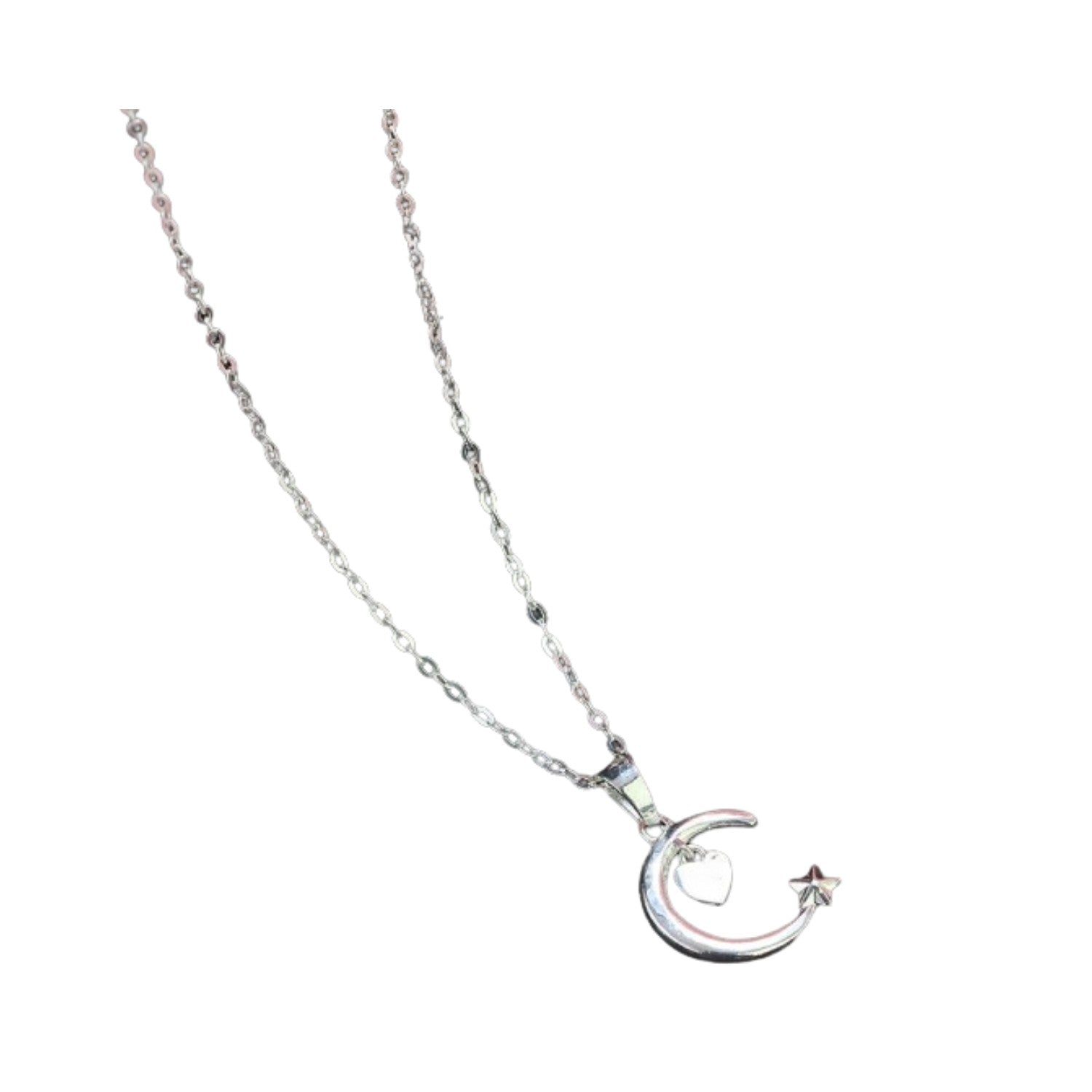 Handcrafted 925 Sterling Silver Moon Pendant Necklace