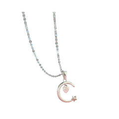 Handcrafted 925 Sterling Silver Moon Pendant Necklace