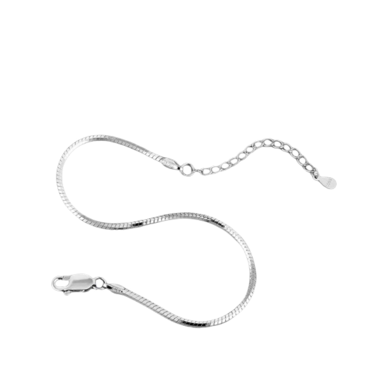 Handcrafted 925 Sterling Silver Noodle-Shaped Bracelet
