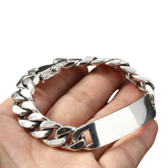 Handcrafted 925 Sterling Silver Plain Men's Pracelet