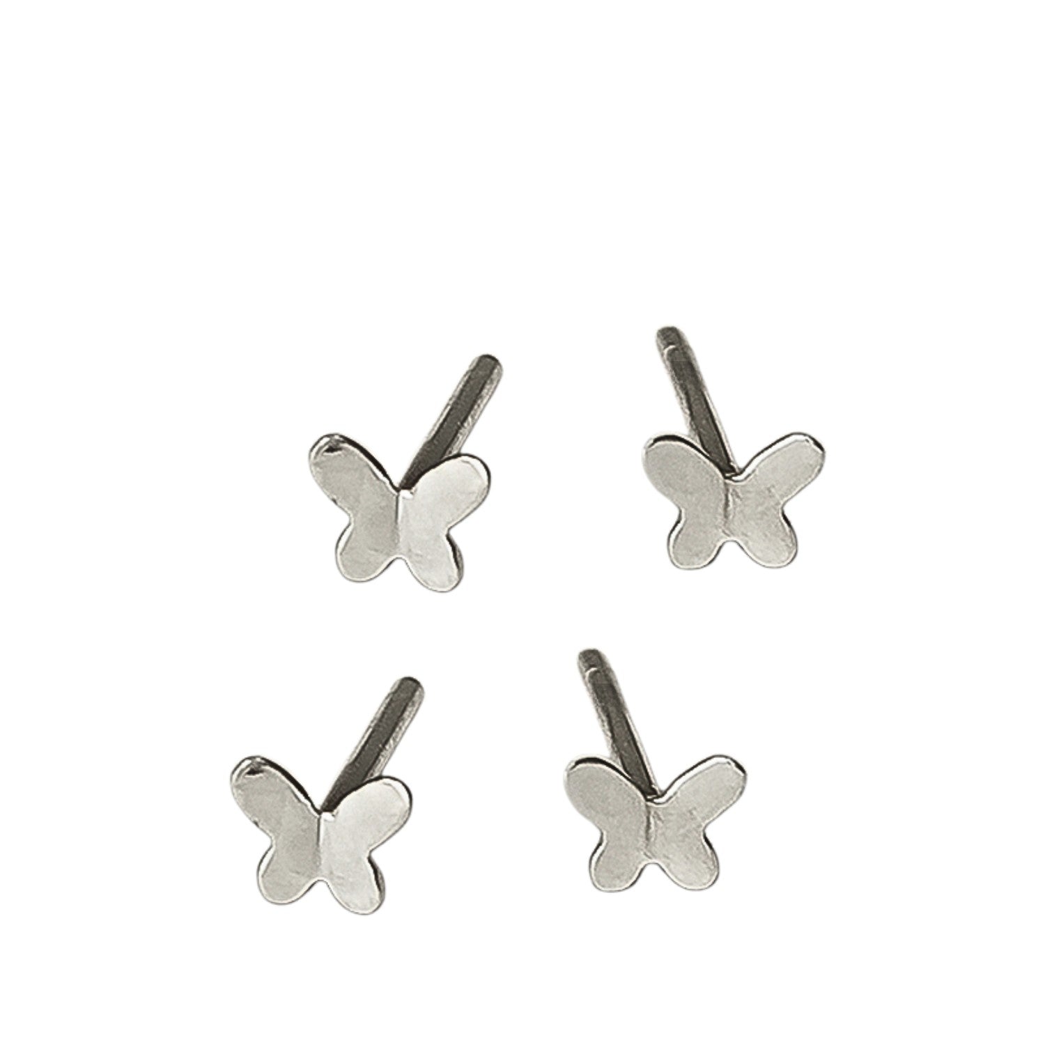 Handcrafted 925 Sterling Silver Small Butterfly-Shaped Earrings For Women