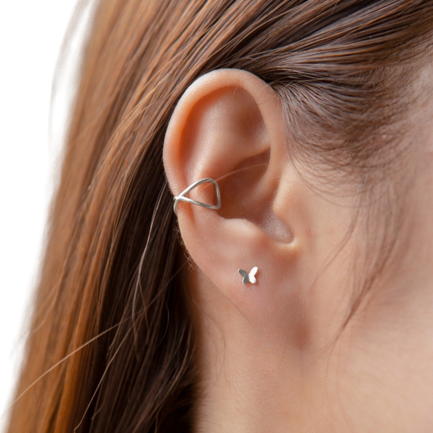 Handcrafted 925 Sterling Silver Small Butterfly-Shaped Earrings For Women