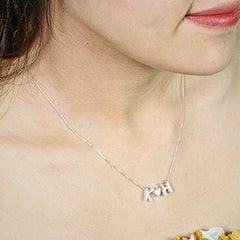 Handcrafted 925 Sterling Silver Two-Letter Necklace