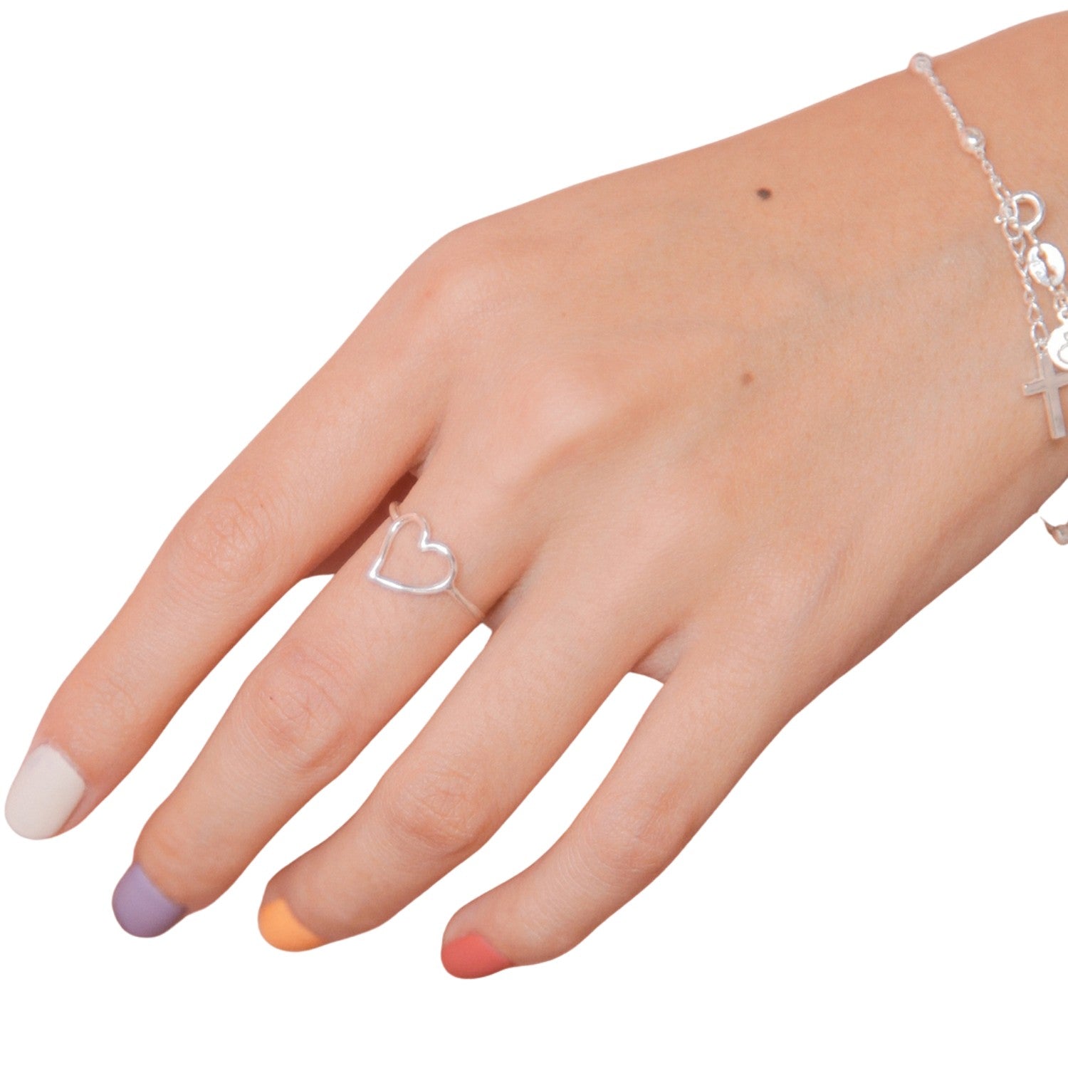 Handcrafted 925 Sterling Silver  Women's Heart Ring