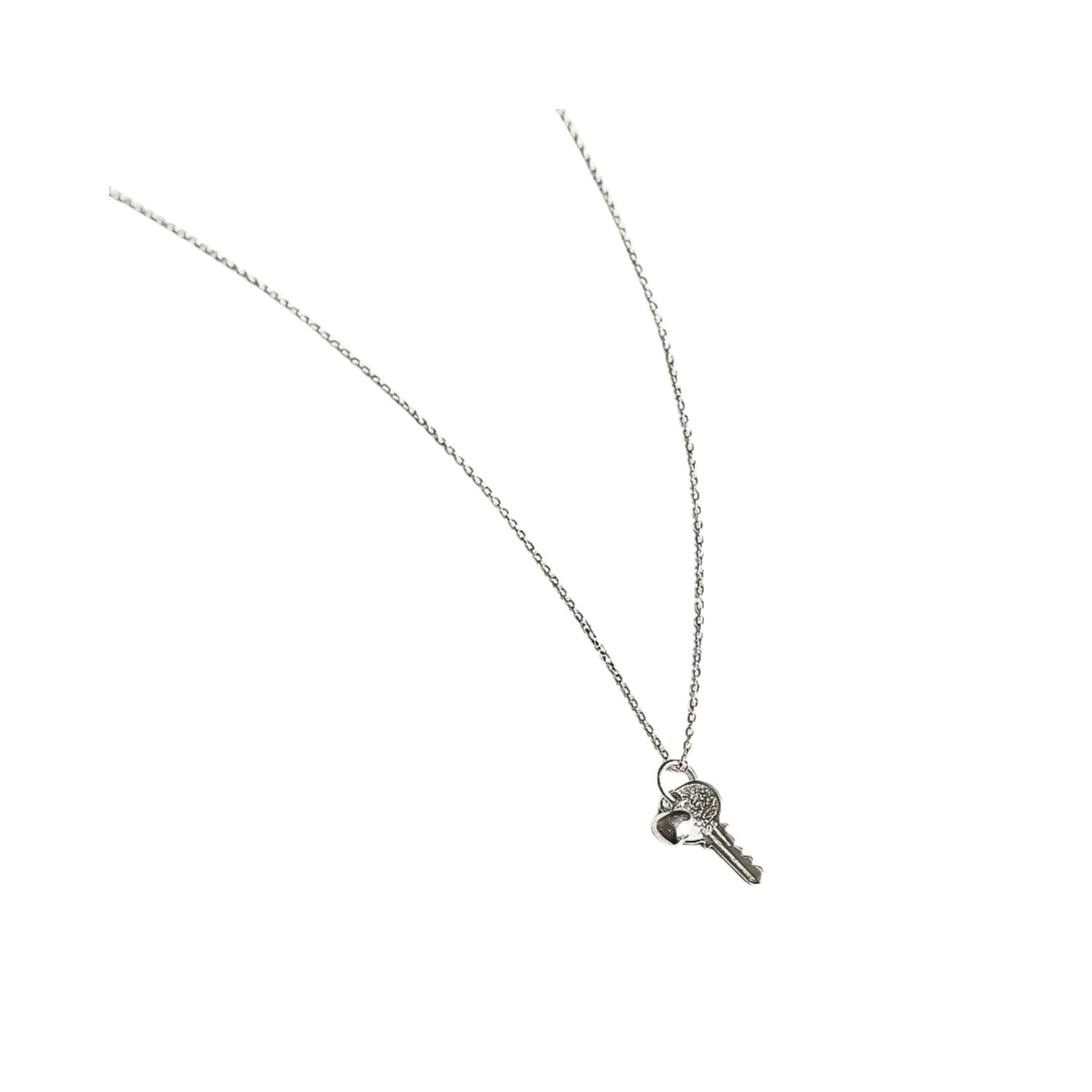Handcrafted 925 Sterling Silver Women's Key-Shaped Necklace