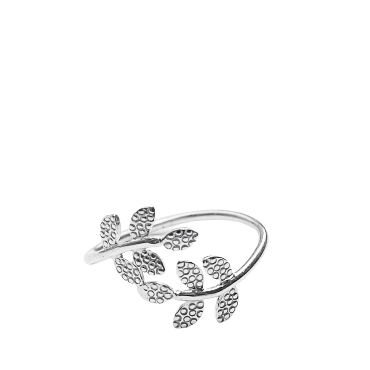 Handcrafted 925 Sterling Silver Women's Leaf-Shaped Ring