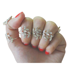 Handcrafted 925 Sterling Silver Women's Leaf-Shaped Ring