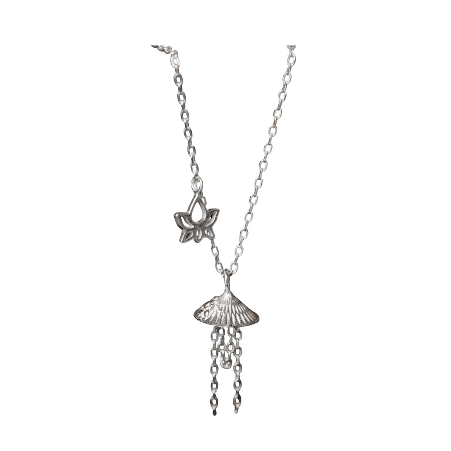 Handcrafted 925 Sterling Silver Women's Cone-Shaped Necklace