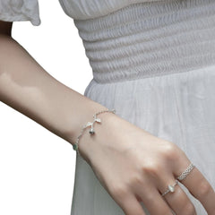 Handcrafted 925 Sterling SilverRose Bracelet For Women