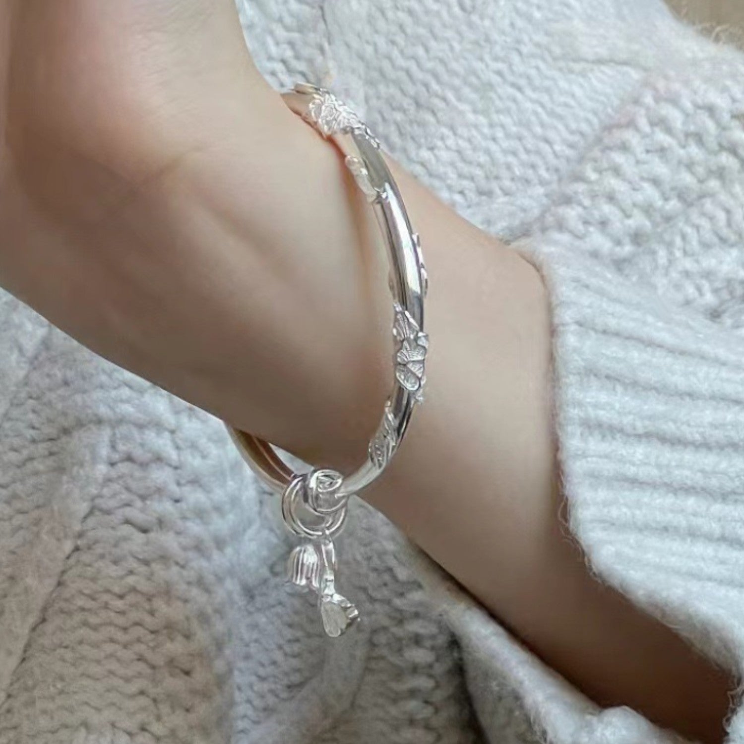 Handcrafted 999 Fine Silver Bracelet 129