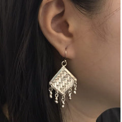 Handcrafted 999 Fine Silver Earring 44