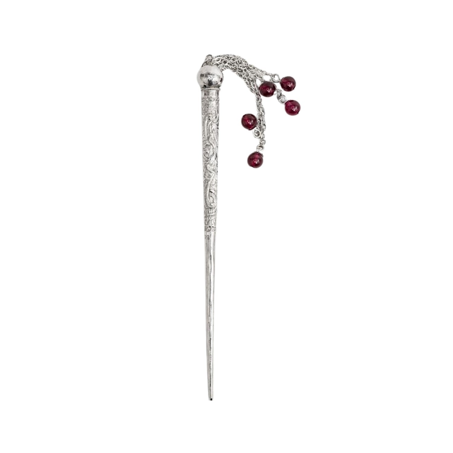 Handcrafted 999 Fine Silver Hair Stick 18