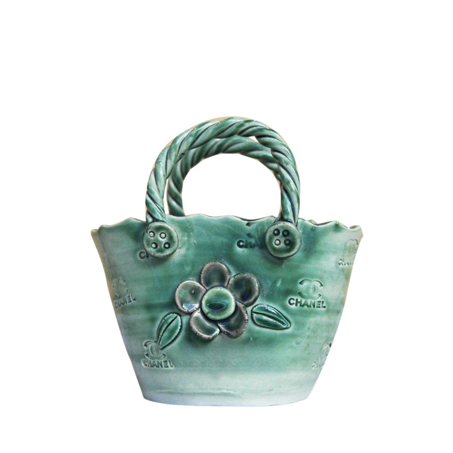 Handcrafted Bat Trang Ceramic Vase In The Shape Of A Handbag 2