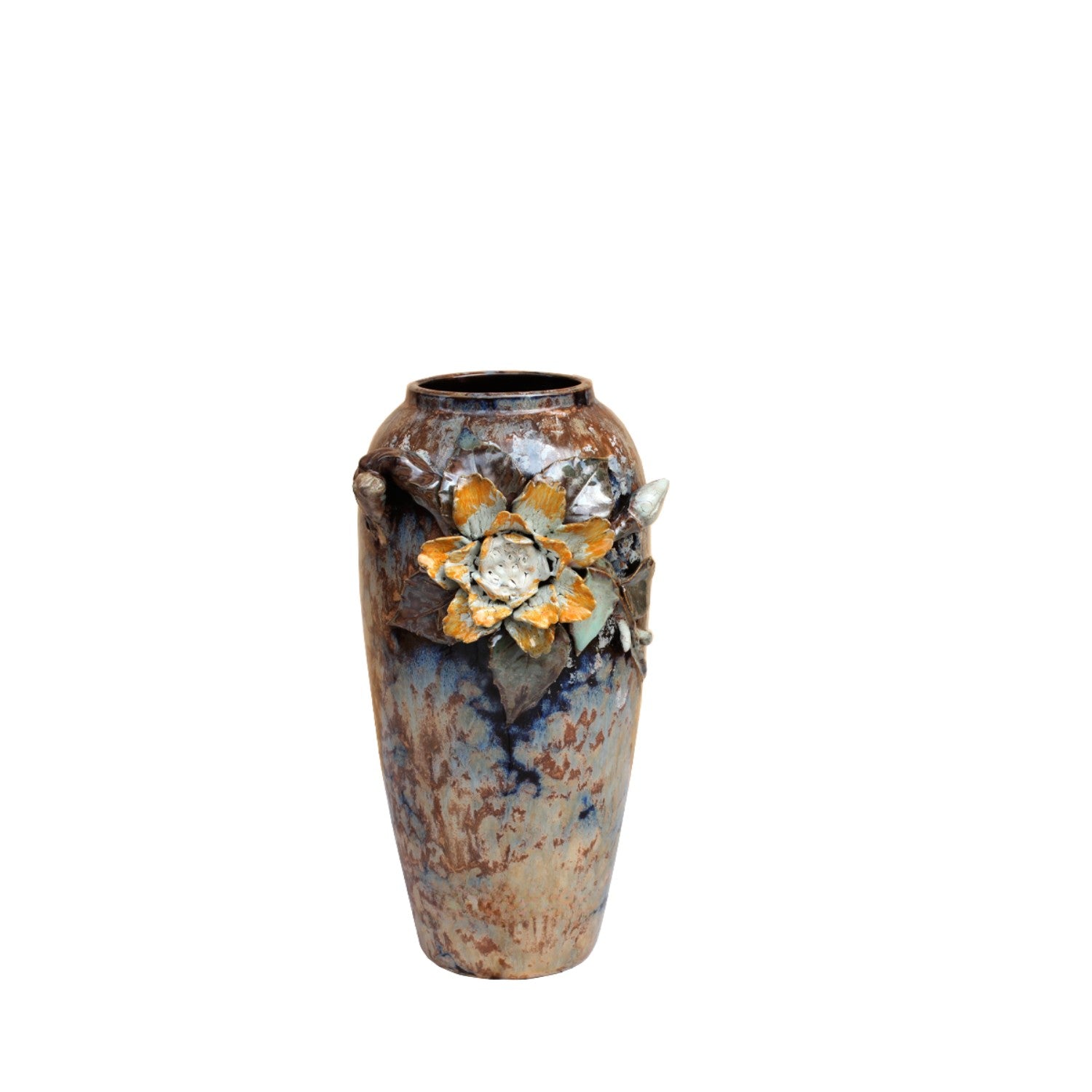 Handcrafted Bat Trang Ceramic Vase With Embossed Design 06
