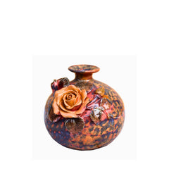 Handcrafted Bat Trang Ceramic Vase With Embossed Design 04