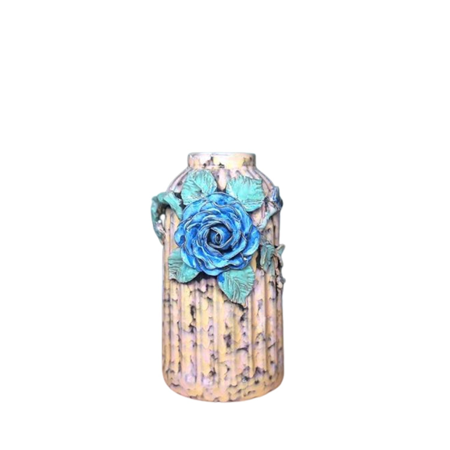 Handcrafted Bat Trang Ceramic Vase With Embossed Design 01