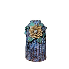Handcrafted Bat Trang Ceramic Vase With Embossed Design 02