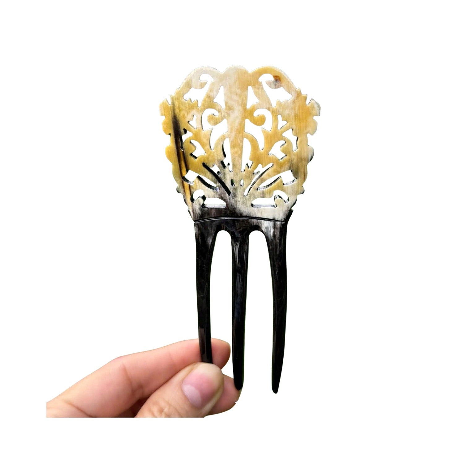 Handcrafted Buffalo Horn Hair Brooch 2