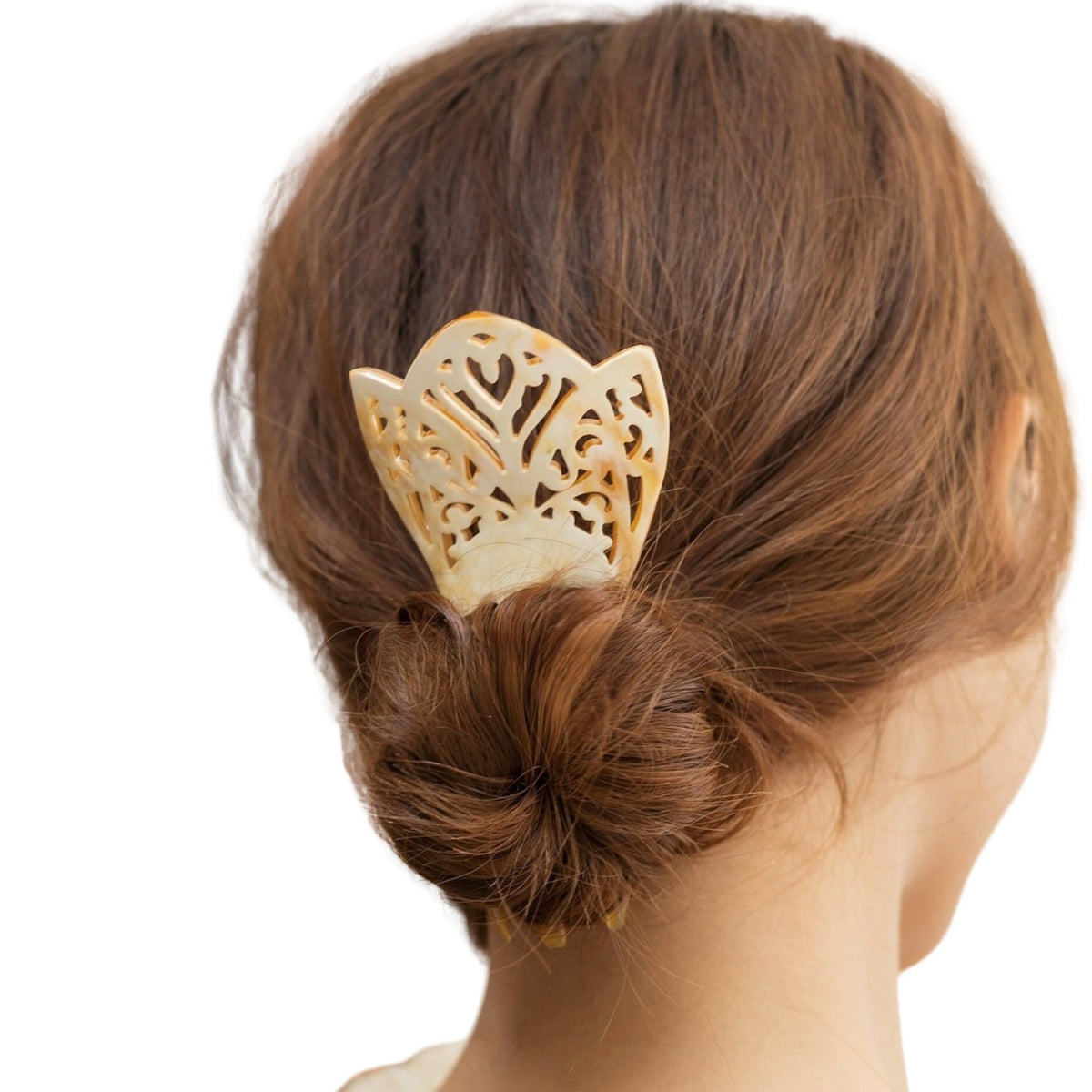 Handcrafted Buffalo Horn Hair Brooch 3