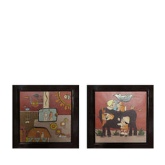 Handcrafted Ceramic Abstract Paintings 3